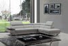 Divani Casa Quebec Modern Light Grey Eco Leather Right Facing Sectional Sofa Model VGKNK8488-ECO-LTGRY