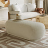 Divani Casa Kael Contemporary White Sherpa Ottoman Model VGODZW-20100-WHT-OTT