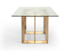 Modrest Keaton Modern Glass & Brass Dining Table Model VGVCT8961-G