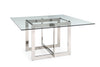 Modrest Keaton Square Modern Glass & Stainless Steel Dining Table Model VGVCT8961-DT