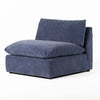 Divani Casa Kinsey Modern Blue Fabric Modular Armless Seat Model VGKK-KF.8035-1.5SEAT-NAVY