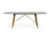Modrest Kipling Modern Smoked Glass & Walnut Large Dining Table Model VGCSDT-16111-LRG-WAL-DT