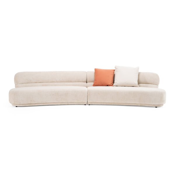 Knight Modern Beige Fabric Curved Sectional