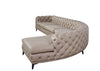 Divani Casa Kohl Contemporary Tan Laf Curved Shape Sectional Sofa With Chaise Model VGEV2179-TAN-LAF-SECT