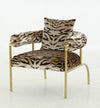Modrest Kola Gold Zebra Print Accent Chair Model VGODZW-21051-GOLD-CH
