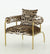 Modrest Kola Gold Zebra Print Accent Chair Model VGODZW-21051-GOLD-CH