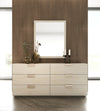 Lamod Roma & Lago Modern Burnt Orange Velvet & Faux Travertine 4 Piece Bedroom Set Model VGAC-ROMALAGO-4PC-SET