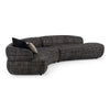 Lakota Modern Dark Grey Fabric Curved Sectional Sofa