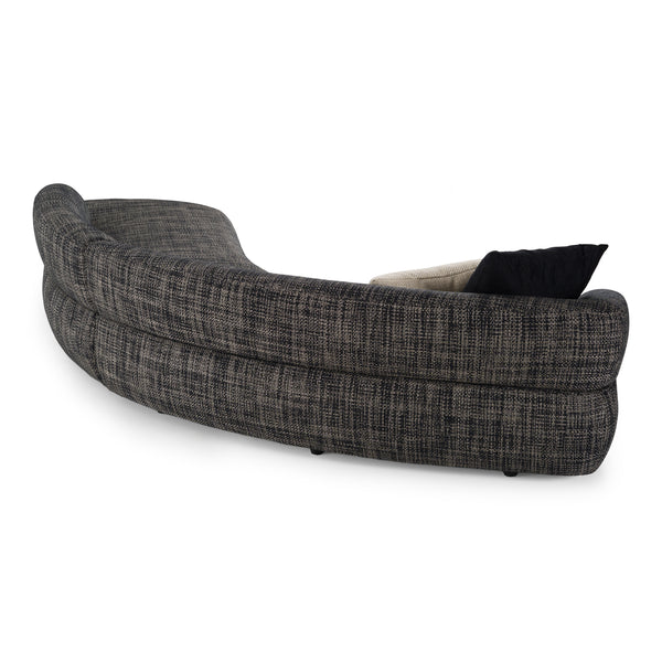 Lakota Modern Dark Grey Fabric Curved Sectional Sofa