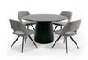 Modrest Lander Modern Mid Century Black Oak Round Dining TableModel VGDW-J3630-1-BLK
