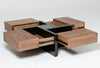 Modrest Makai Modern Walnut & Black Square Coffee Table Model VGBBLE624E