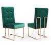 Modrest Legend Modern Green Velvet & Rosegold Dining Chair (Set Of 2) Model VGVCB012-GRN