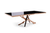 Modrest Legend Modern Black Glass & Rosegold Dining Table Model VGVCT8222-G22-BLK