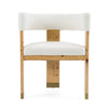 Modrest Letha Modern Cream Fabric & Burl Dining Chair Model VGMY-3805-AC-CRM