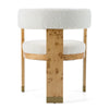 Modrest Letha Modern Cream Fabric & Burl Dining Chair Model VGMY-3805-AC-CRM
