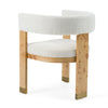 Modrest Letha Modern Cream Fabric & Burl Dining Chair Model VGMY-3805-AC-CRM