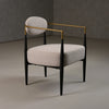 Modrest Liberty Modern Beige Fabric & Black & Gold Accent Chair Model VGDW-L-C500-BGE