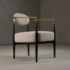 Modrest Liberty Modern Beige Fabric & Black & Gold Accent Chair Model VGDW-L-C500-BGE