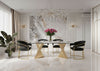 Buquet Glam Glass + Champagne Gold Rectangular Dining Table