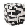 Divani Casa Loftis Modern Black & White Fabric Ottoman Model VGOD-24DY048-A