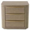Modrest Lois Modern Beige Shagreen & Brass Nightstand Model VGVC-N2408