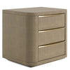 Modrest Lois Modern Beige Shagreen & Brass Nightstand Model VGVC-N2408