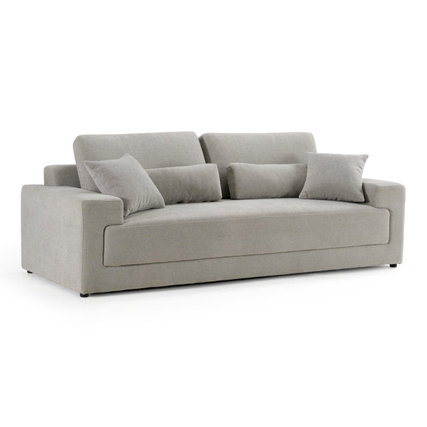 Loki Modern Grey Fabric 3-Seat Sofa