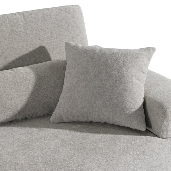 Loki Modern Grey Fabric 3-Seat Sofa