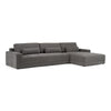 Loki Modern Grey Fabric Right Facing Sectional Sofa