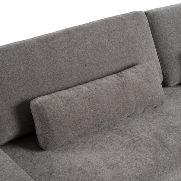 Loki Modern Grey Fabric Right Facing Sectional Sofa