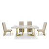 Modrest Loomis White Marble & Gold Dining Table Model VGZAT1301