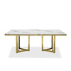 Modrest Loomis White Marble & Gold Dining Table Model VGZAT1301