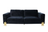 Divani Casa Lori Modern Velvet Glam Black & Gold Sofa Model VGYUHD-1936-BLK-S