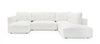Divani Casa Lulu Modern White Fabric Modular Sectional Sofa With Left Facing Chaise Model VGSX-F22053-LAF-WHT