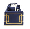 ACME Virrux Blue Velvet & Gold Chair with 2 Pillows Model LV00295