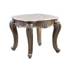 ACME Elozzol Natural Marble Top & Antique Bronze End Table Model LV00303