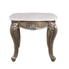 ACME Elozzol Natural Marble Top & Antique Bronze End Table Model LV00303