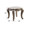 ACME Elozzol Natural Marble Top & Antique Bronze End Table Model LV00303
