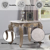 ACME Elozzol Natural Marble Top & Antique Bronze End Table Model LV00303