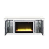 ACME Noralie Mirrored & Faux Diamonds TV Stand with Fireplace & LED Model LV00315
