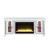 ACME Noralie Mirrored & Faux Diamonds TV Stand with Fireplace & LED Model LV00315