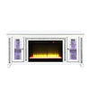 ACME Noralie Mirrored & Faux Diamonds TV Stand with Fireplace & LED Model LV00315