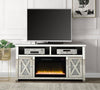 ACME Noralie Mirrored & Faux Diamonds TV Stand with Fireplace Model LV00318