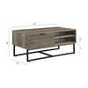 ACME Homare Rustic Oak & Black Coffee Table Model LV00323