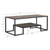 ACME Idella Rustic Oak & Black Coffee Table Model LV00324
