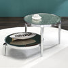 ACME Abbe Glass & Chrome Coffee Table Model LV00572