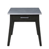 ACME Zemocryss Sintered Stone Top Marble Top & Dark Brown End Table Model LV00609