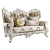 ACME Vanaheim Fabric & Antique White Loveseat with 5 Pillows Model LV00804