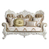 ACME Vanaheim Fabric & Antique White Loveseat with 5 Pillows Model LV00804