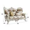 ACME Vanaheim Fabric & Antique White Loveseat with 5 Pillows Model LV00804